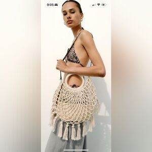 Zara macrame shopping bag new